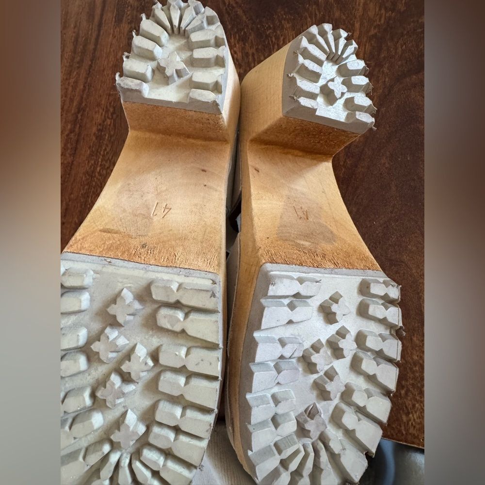 Mia Abba Swedish 70's style wooden clog heels women's - Picture 5 of 5